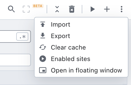Import and export rules in Tweak