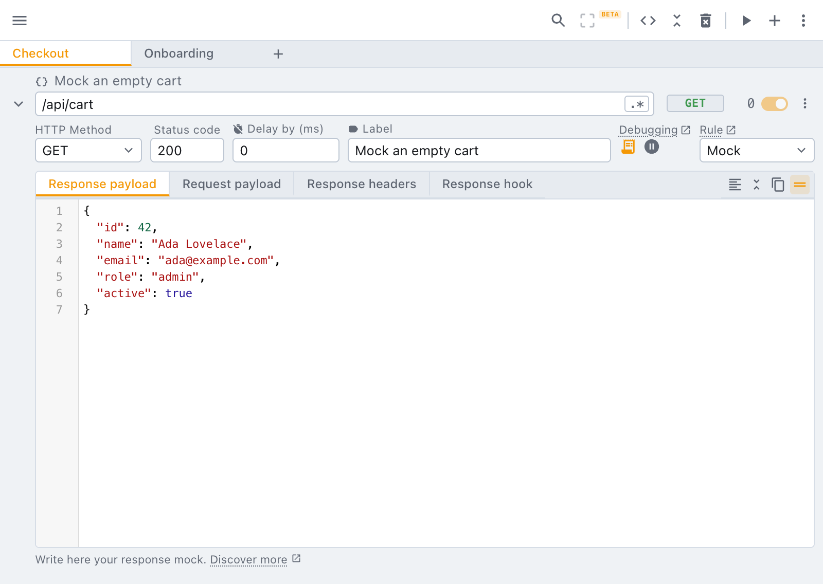 Open collections shown as tabs above the rules
