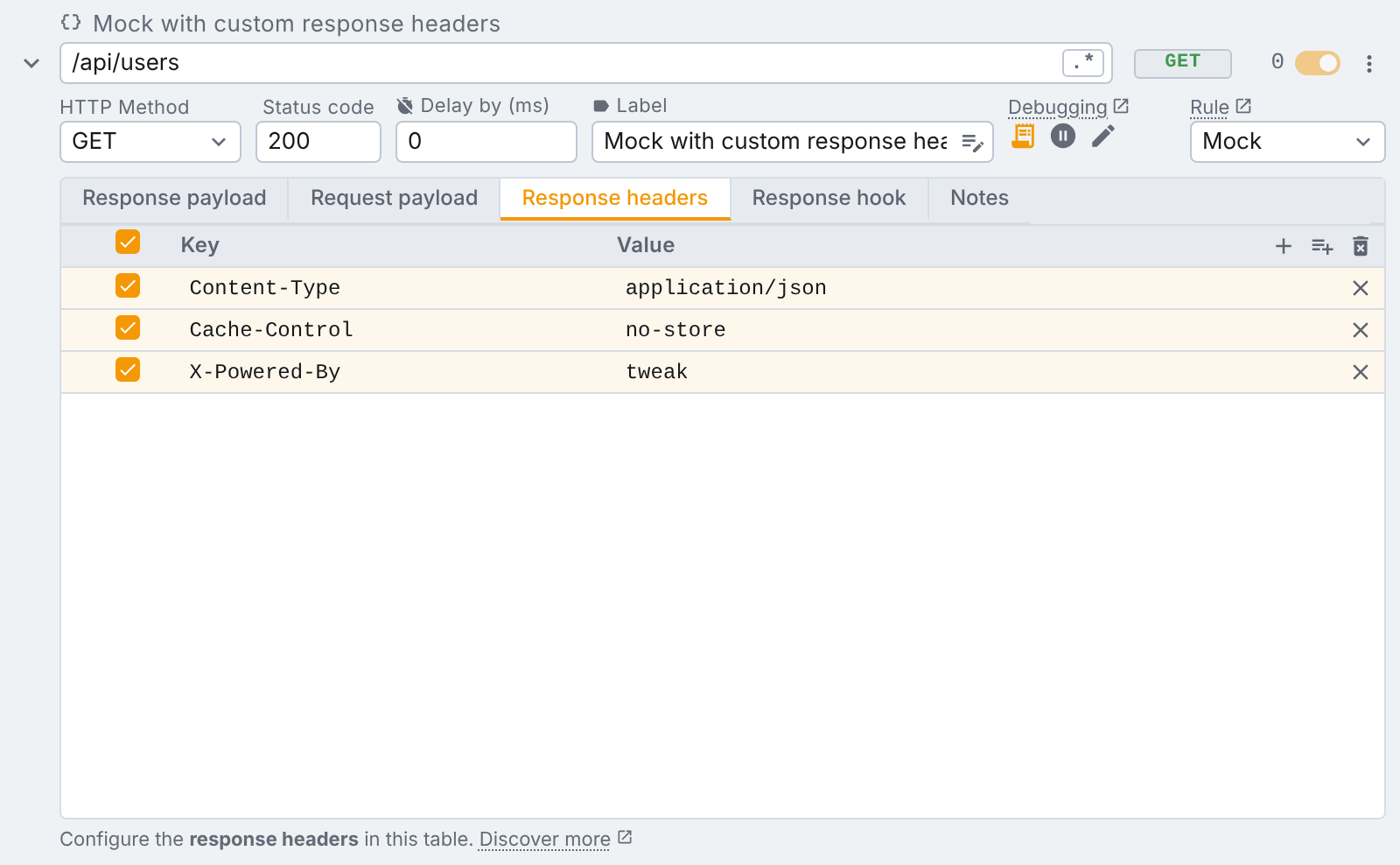 headers table editor in tweak headers table editor in tweak