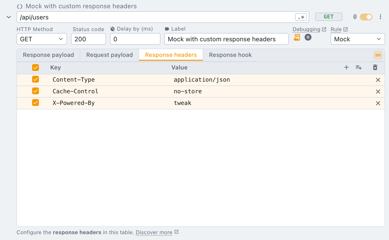 headers table editor in tweak headers table editor in tweak